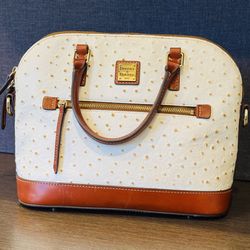 DOONEY & BURKE Ostrich Domed Zip Satchel