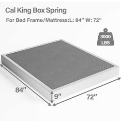 9" cal king metal smart box spring new in the box $110

Hablo Español 