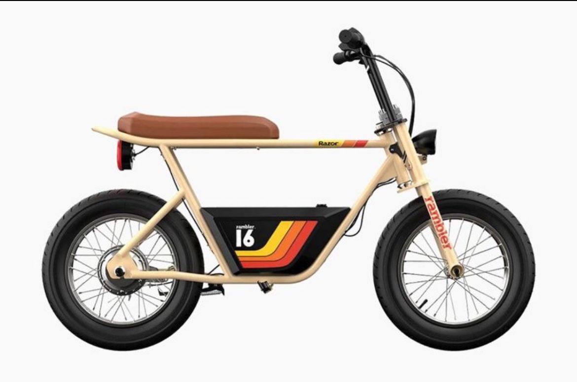 Razor Rambler 16 – 36V Seated Electric Scooter, up to 15 mph, Retro Style Minibike for Teen & Adult