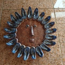 David Stewart Pottery MCM Sun Wall Hanging 10"~ Vintage Ceramic Stoneware Art