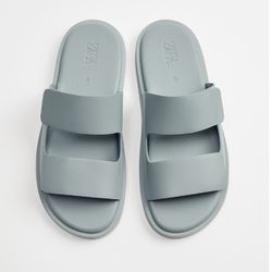 Zara Man Monochrome 10 US 44 EU Slate Gray Men Shoe Sandal Slides