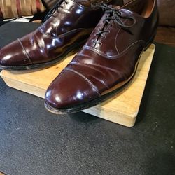 Allen Edmonds Park Avenue 12D Merlot  5675 Leather Cap Toe Oxford Shoes 