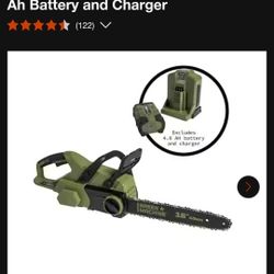 16" Cordless Battery Chainsaw with Charger and Battery