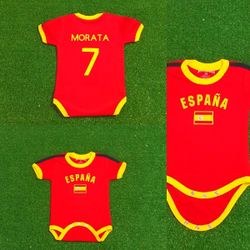 Spain # 7 Morata Onesie Baby Bodysuit .New 12 to 18 Months .