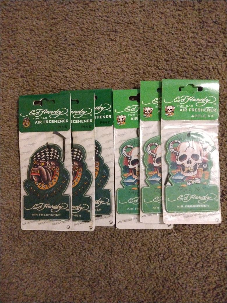 Six Pack Of Ed Hardy Air Fresheners