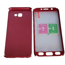 Full Case Compatible with Samsung Galaxy A5 (2017) - Case Hard Shell Plastic Phone Cover with Screen Protector - Metallic Red