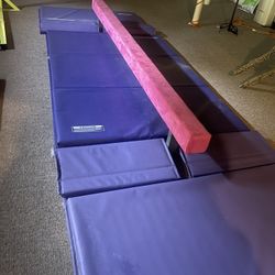 Gymnastic Balance Beam And Mat
