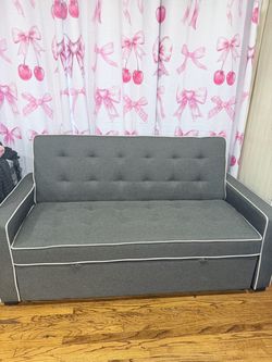 Gray Tufted Sleeper Sofa