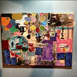 Collage 11x16x Canvas North Carolina /Free Art