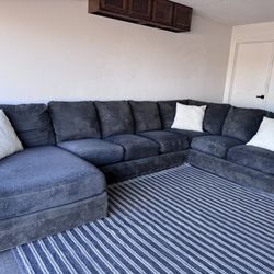 Gray Sectional Sofa Couch Sala 