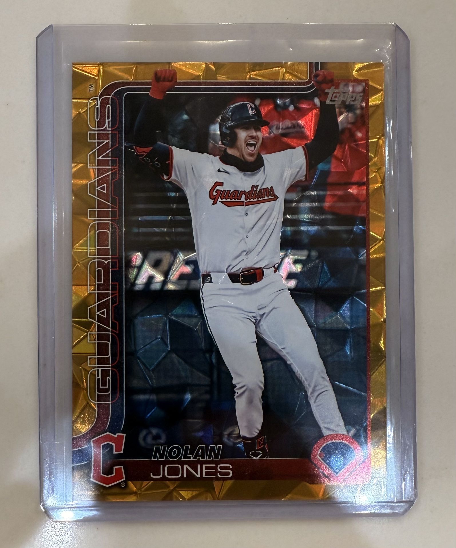2025 Topps Update #US341 Nolan Jones Gold Shimmer /50 Cleveland Guardians