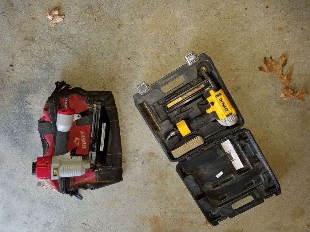 Dewalt 18 gauge flooring stapler and 16 gauge brad nailer harbor