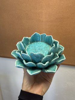Lotus Flower Ceramic Candle Holder