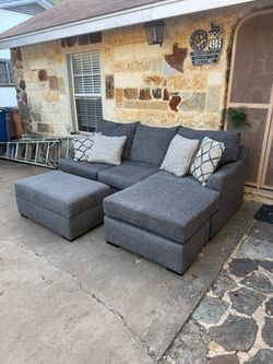 Smoke Grey Sectional Couch