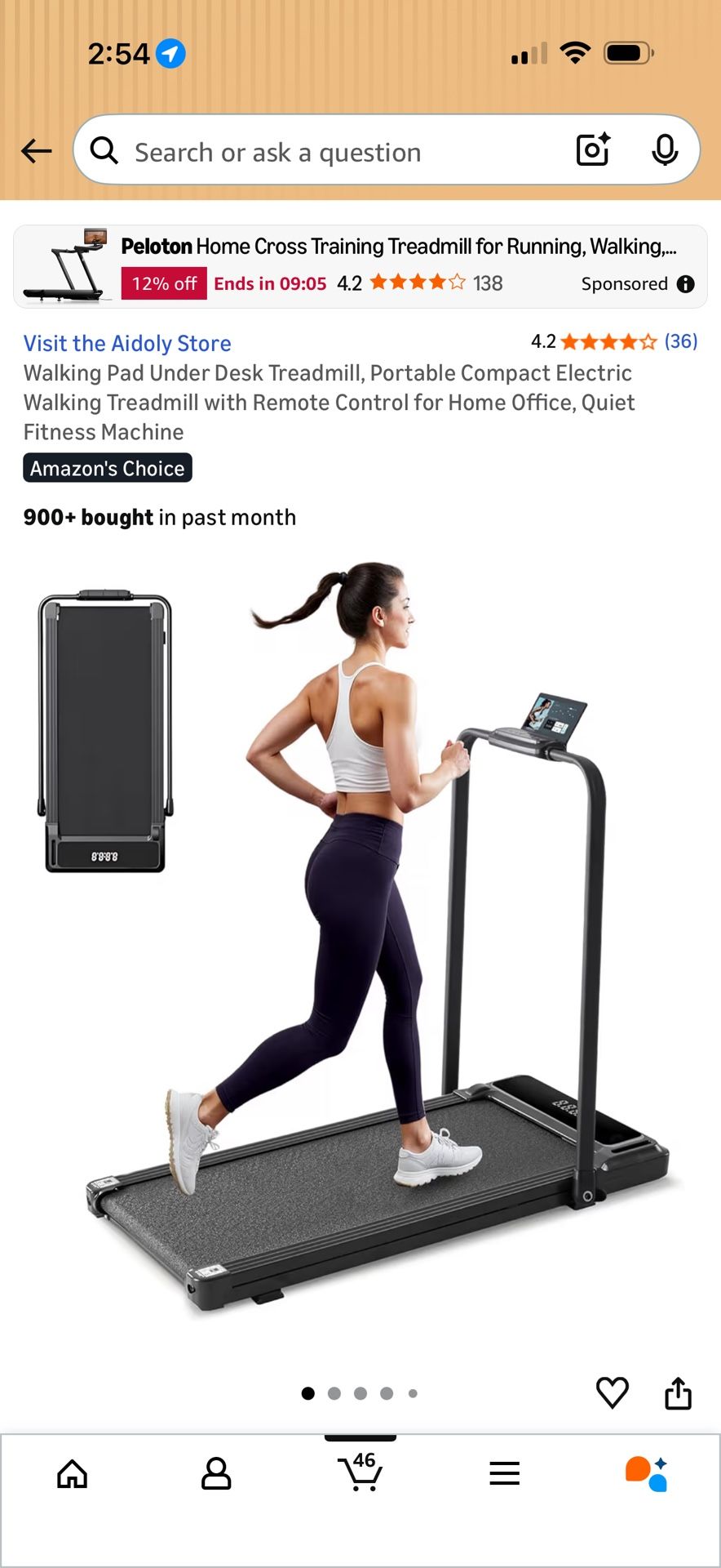 Walking Pad Compact Electric Walking Treadmill with Remote Control