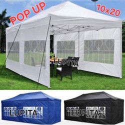 Pop Up 10x20 Canopy Tent Birthday ⛱️, 🏕 🌞 With Side Walls Gazebo Weddin  Party Pop Up Tent Canopy- (FOR SALE)