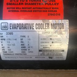 Swamp cooler motor