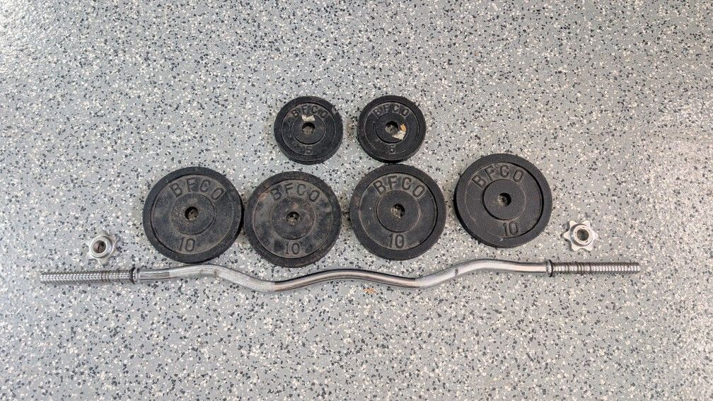 Curling Bar And Weight Set 