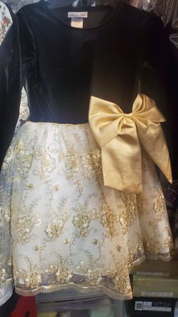 NEW Girl Black/Gold Dress Size 4 And 8