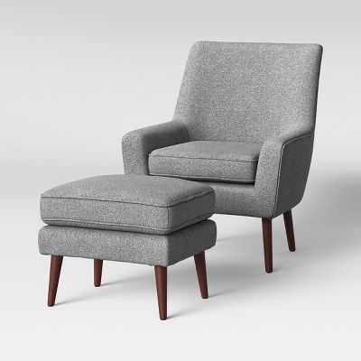 Gray Chair and Ottoman