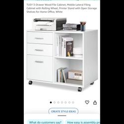 Three Drawer Mobile File Cabinet 