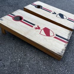 Regulation Size Wooden Cornhole Boards! Some wear.  Each board 48x24in