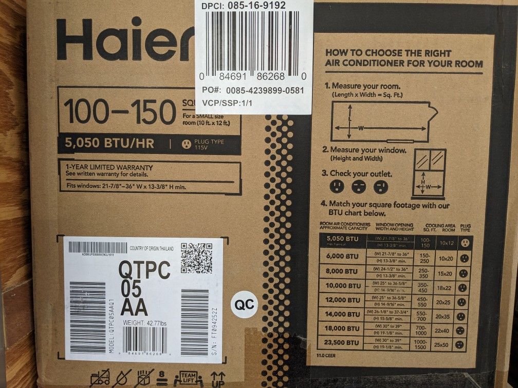 Haier 5,050 BTU AC Units