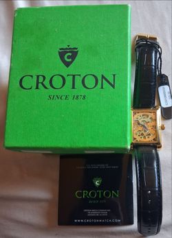 Croton Skeleton Dial Gold-Tone Watch