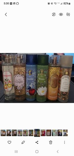 Bath and body sprays, creams, and minis
