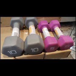 Set of 10 lb Dumbbells, Set of 5 lb Dumbbells