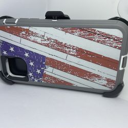 For IPhone 11 USA Flag Camouflage Case With Belt Clíp 