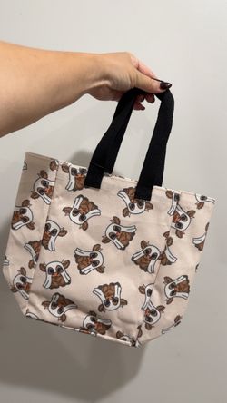 Small Halloween Highland cow ghost tote bag🤎