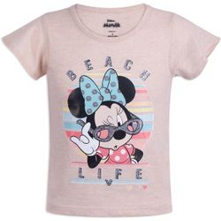 Disney Minnie Mouse Girls’ Short Sleeve Shirt, Tank Top, and Shorts Set for Toddler and Little Kids 