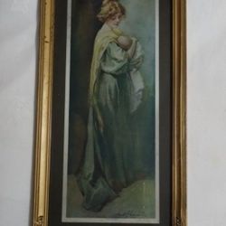 NAT'L ART CO. , N.Y - CHICAGO COLOR TYPE CO PRINT  - YOUNG MOTHER 18"×8" . 