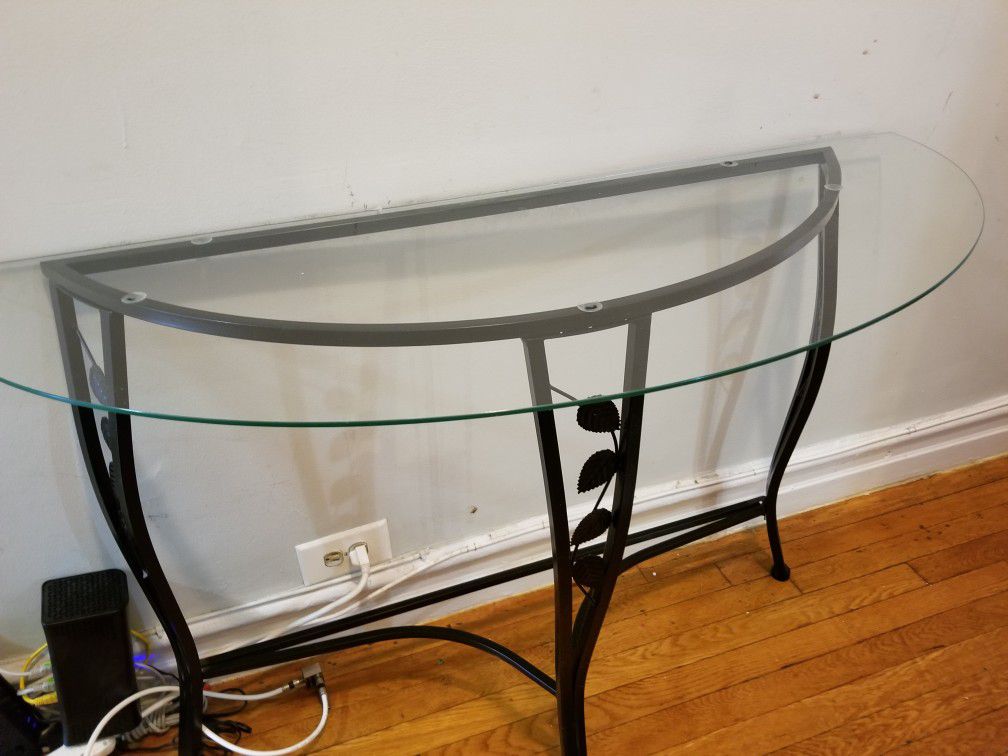 Corner Glass table with Mirror