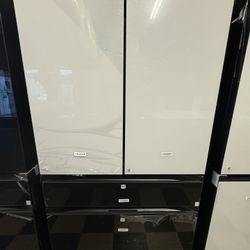 Samsung Bespoke 4 Door Refrigerator In White And Charcoal Glass