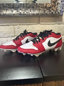 Nike Air Jordan 1 Low Vapor Edge Football Cleats Red & White
