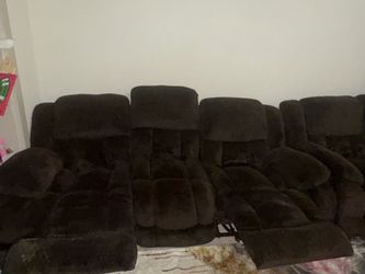 Chocolate Brown Reclining Living Room Set – $500 OBO (Pickup Only)