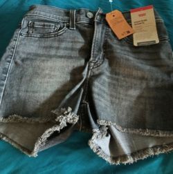 Levis High Rise Hyper Soft Slim Denim Shorts, Sz 24 NWT