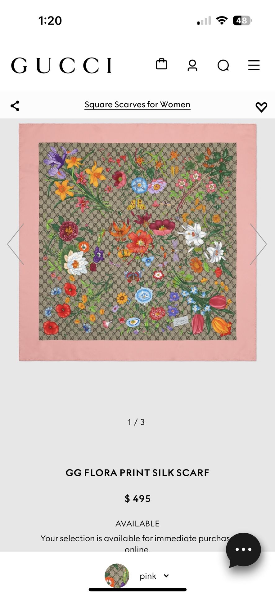 Gucci Floral Scarf 