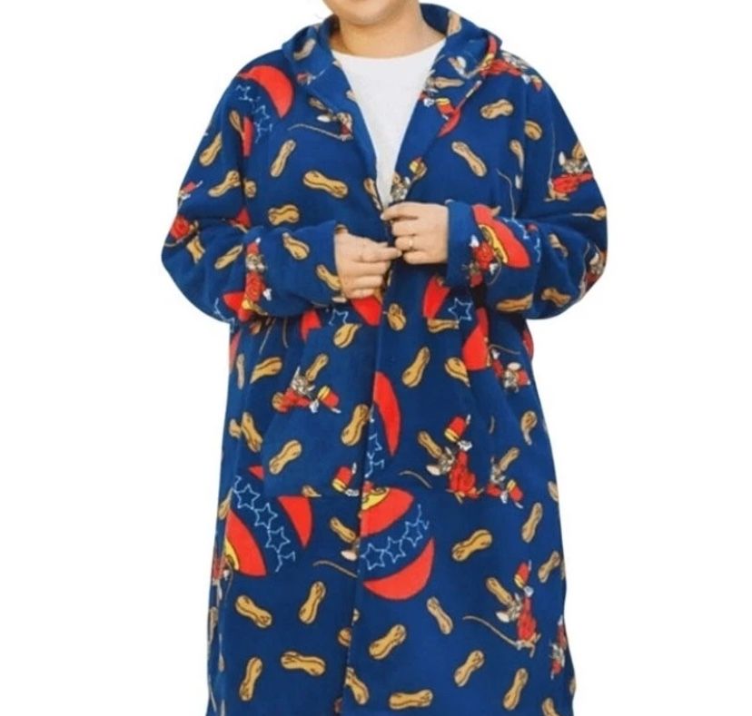 Disney Timothy Q. Mouse Open Front Fleece Sweater Jacket Medium Unisex New