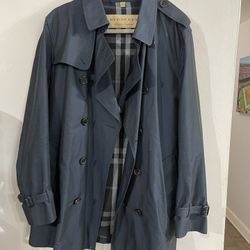 Burberry London Mens Navy Trench Sz 54 /sz Large  33long 16wide