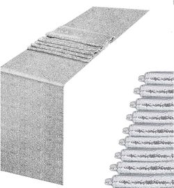 Silver Sequin Table Runners 12" x108 Inch 10 Packs -NEW (3392/2)