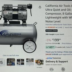 California Air Tools 1HP ultra quiet compressor