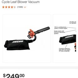 165 MPH 391 CFM 25.4 cc Gas 2-Stroke Cycle Leaf Blower Vacuum