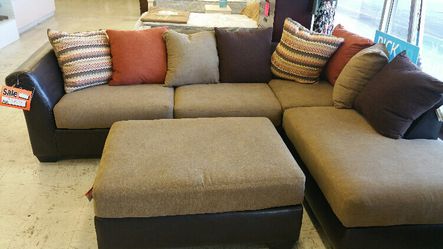 New Ashley Sectional Set Free Ottoman We Deliver