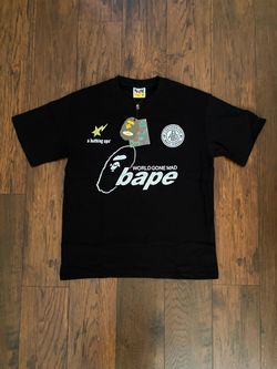 BAPE World Gone Mad Black Graphic T-Shirt Size Large – New With Tags