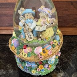 Easter Snow Globes Both Have Music Boxes.
