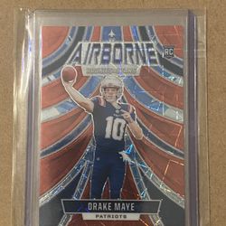 2024 Panini Rookies And Stars Drake Maye RC Airborne Red Lazer Prizm 