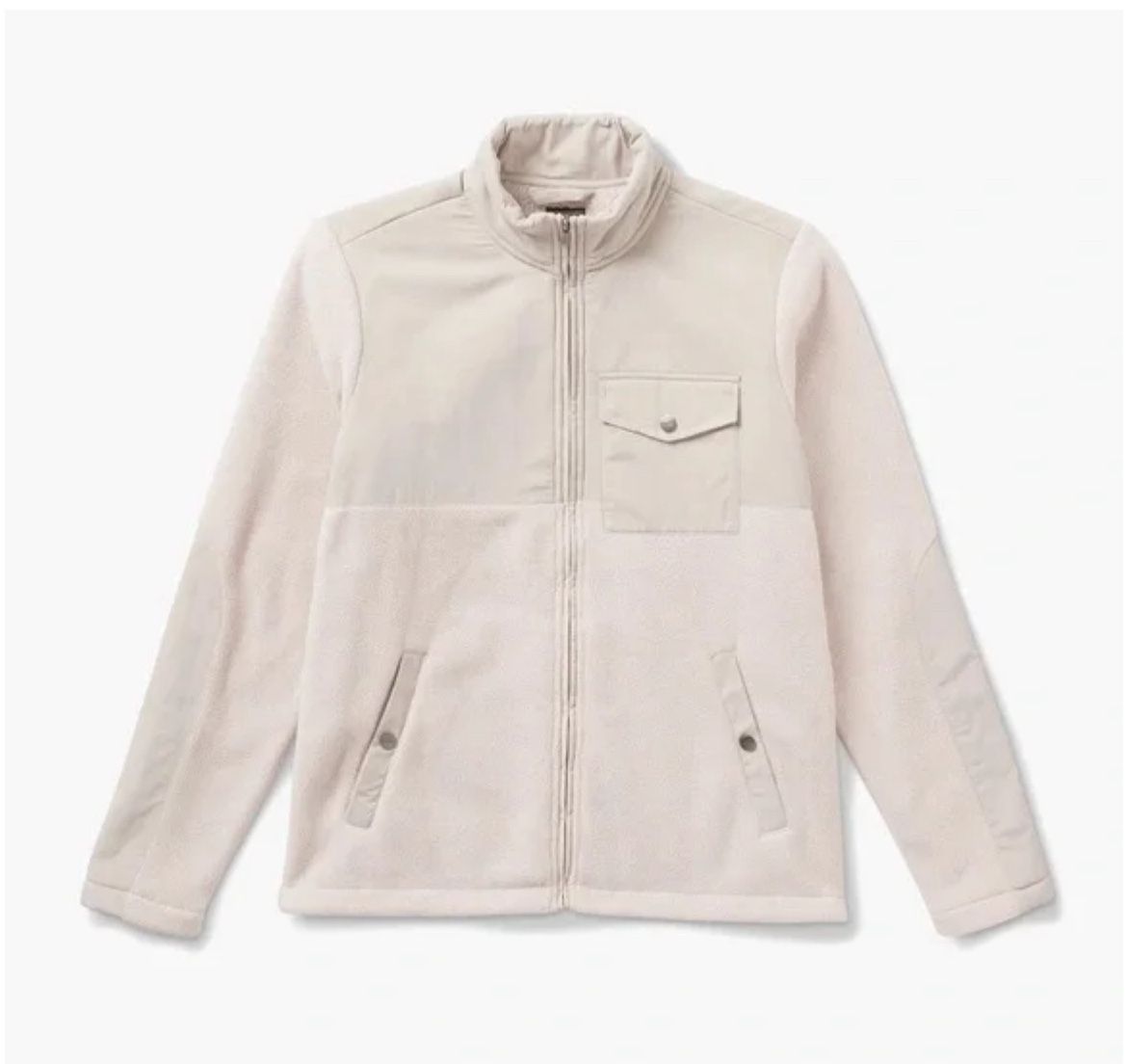 Vuori Morrow Sherpa Jacket Men Medium Dark Salt Ivory Long Sleeve Casual NWT